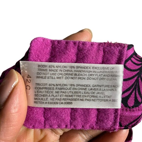 Addition Elle Women's Pink Patterned Lightly Lined Bra - Picture 4 of 4